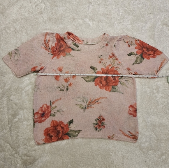 NEW Anthropologie Pink Knit Sweater Size XS Floral Cottagecore Feminine Bohemian - Picture 6 of 11